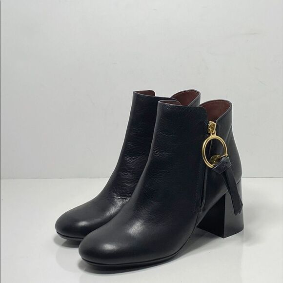 See by Chloé Louise Block-Heel Leather Ankle Boots size 36 - Picture 10 of 14